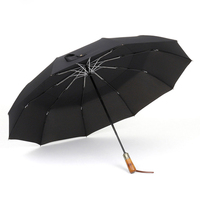 PARACHASE duży parasol mężczyźni styl biznesowy 115cm parasol automatyczny deszcz podwójna warstwa 10K wiatroszczelne duże parasole golfowe drewniane 6
